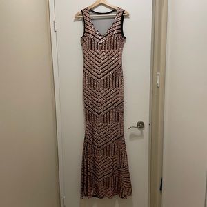 Unbranded Rose Gold Sequin Party Dress
